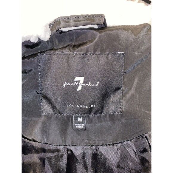 7 For All Mankind Thermal Puff Jacket Black Size Medium - Picture 3 of 7